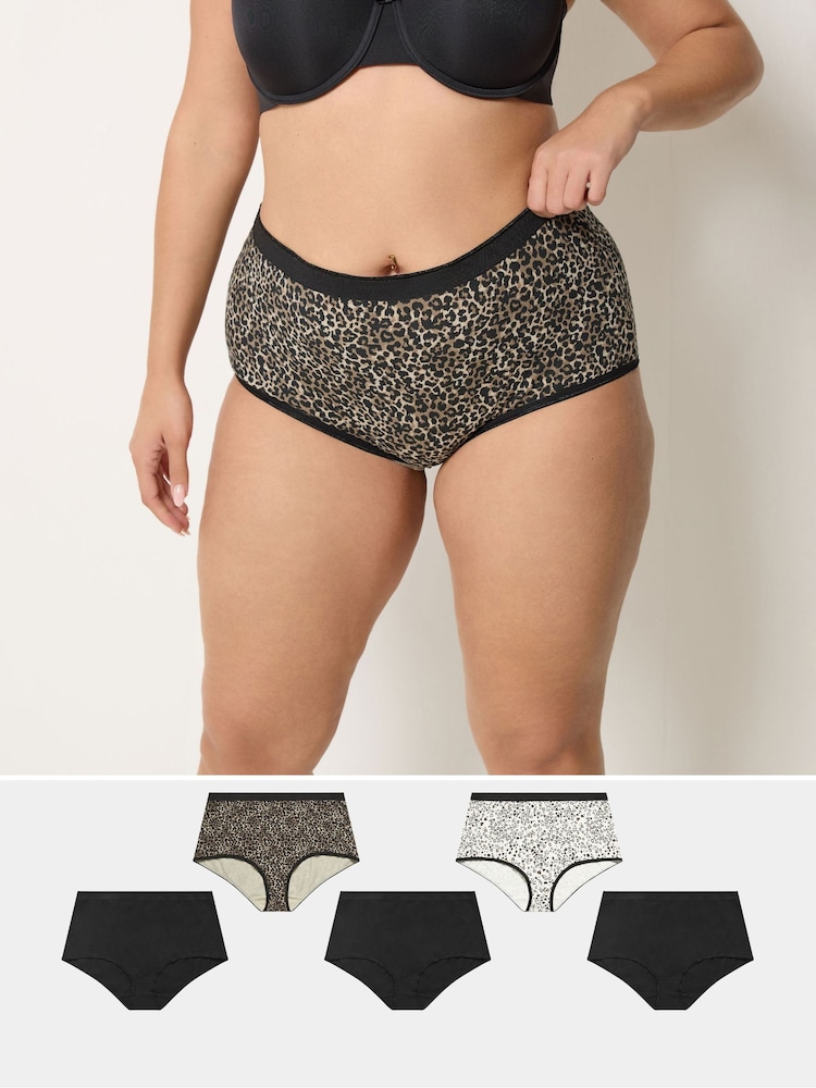 Yours Curve Natural Full Briefs Pack Of 5 - Image 1 of 8 Yours Curve Natural Full Briefs Pack Of 5 - Image 1 of 8