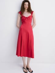 Mango Red Midi Dress - Image 1 of 6