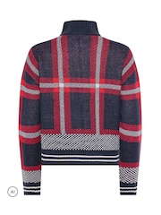 PixieGirl Petite Blue Check Funnel Neck Bomber Jacket - Image 6 of 6