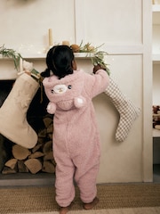 Розовый с медведем  - Флисовый комбинезон (1.5-12yrs) - Изображение 1 из 8