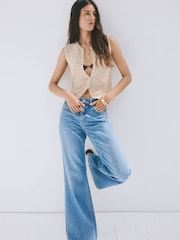 Mango Cream Sleeveless Knitted Vest - Image 1 of 3