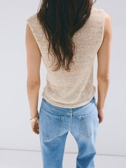 Mango Cream Sleeveless Knitted Vest - Image 2 of 3