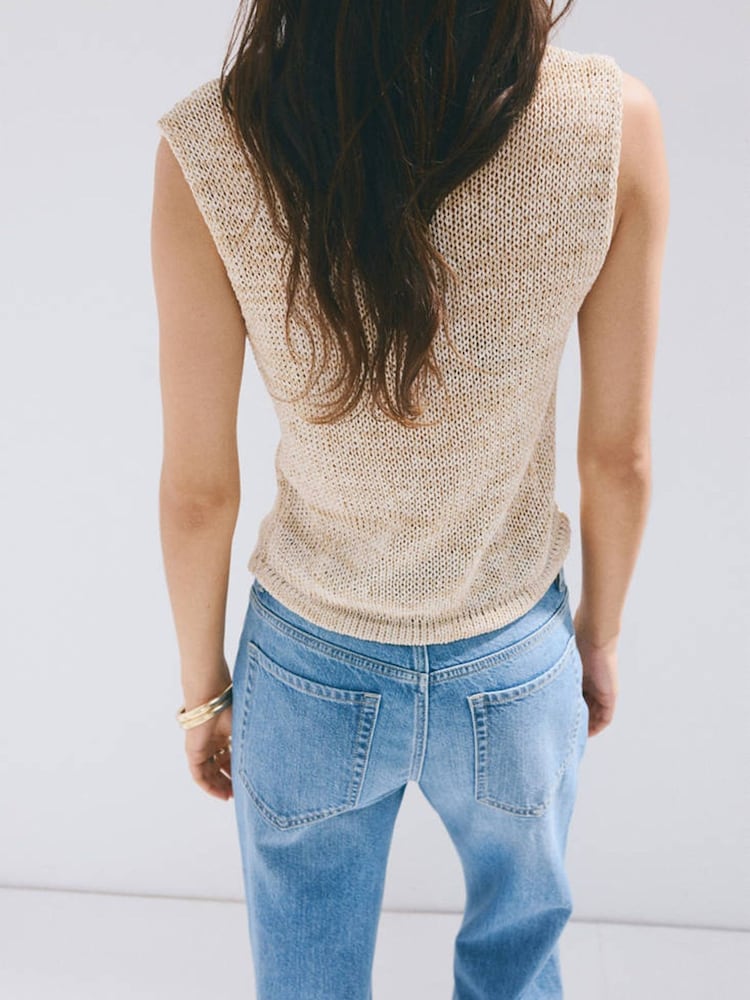 Mango Cream Sleeveless Knitted Vest - Image 2 of 3
