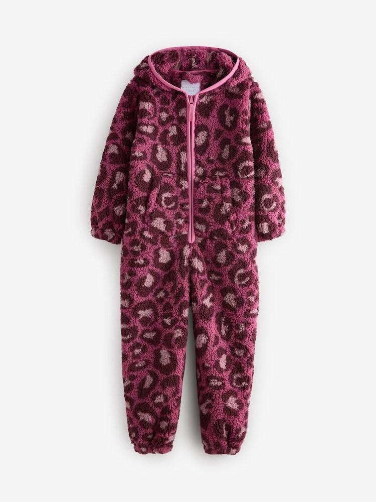 Purple Animal Fleece All-In-One (1.5-16yrs) - Image 1 of 4