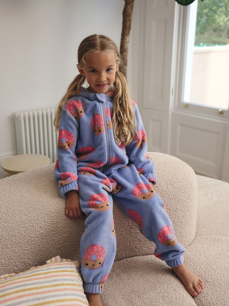 Blue/Pink Donut Fleece All-In-One (1.5-16yrs) - Image 2 of 8