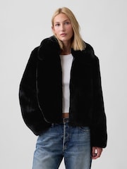 Negro - Chaqueta holgada de pelo sintético de Gap - Imagen 1 de 5
