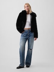 Negro - Chaqueta holgada de pelo sintético de Gap - Imagen 3 de 5