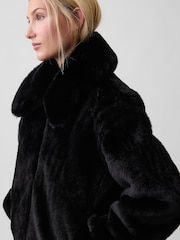 Negro - Chaqueta holgada de pelo sintético de Gap - Imagen 4 de 5