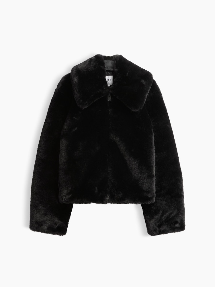 Negro - Chaqueta holgada de pelo sintético de Gap - Imagen 5 de 5