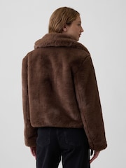 Gap Brown Relaxed Faux-Fur Jacket - Image 2 of 5