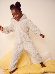 Cream Animal Fleece All-In-One (1.5-16yrs) - Image 1 of 4