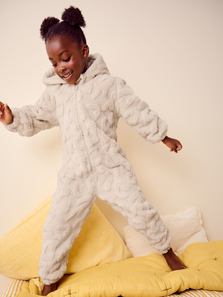 Cream Animal Fleece All-In-One (1.5-16yrs) - Image 1 of 4