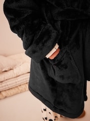 Black Soft Touch Fleece Dressing Gown (5-16yrs) - Image 5 of 8