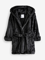 Black Soft Touch Fleece Dressing Gown (5-16yrs) - Image 6 of 8