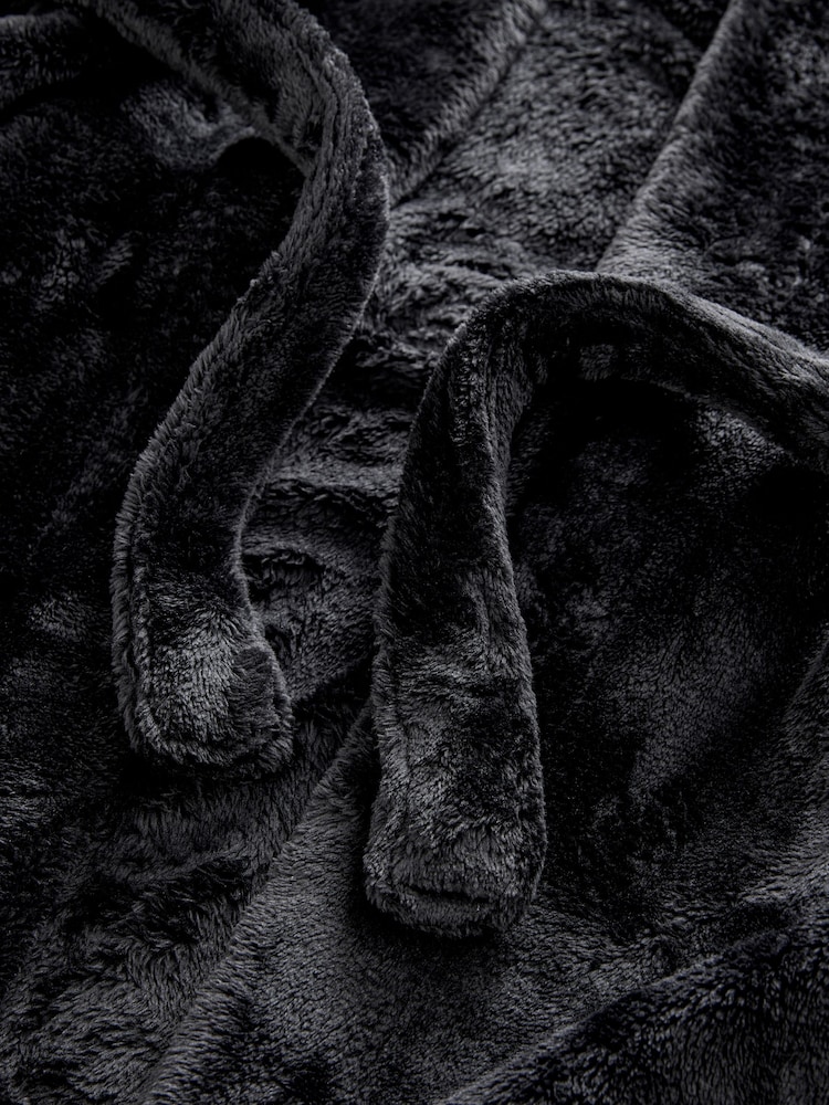 Black Soft Touch Fleece Dressing Gown (5-16yrs) - Image 8 of 8