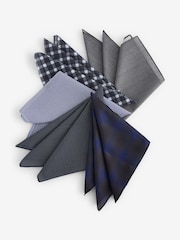 Navy Blue Printed 100% Cotton Handkerchiefs 5 Pack - Image 2 of 3