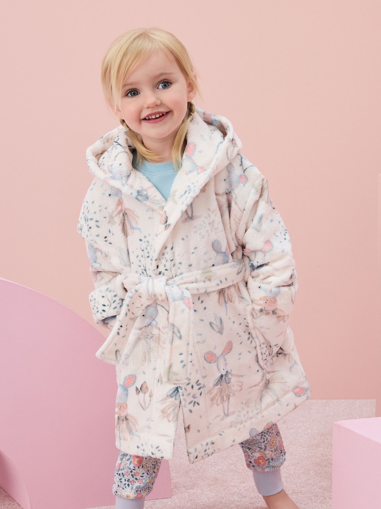 Cream Mouse Fairy Soft Touch Fleece Dressing Gown (9mths-10yrs) - Image 1 of 7