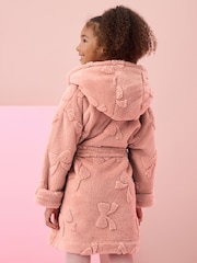 Pink Bow Jacquard Fleece Dressing Gown (9mths-16yrs) - Image 3 of 9