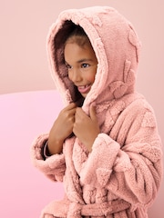 Pink Bow Jacquard Fleece Dressing Gown (9mths-16yrs) - Image 4 of 9