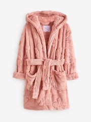 Pink Bow Jacquard Fleece Dressing Gown (9mths-16yrs) - Image 5 of 9