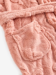Pink Bow Jacquard Fleece Dressing Gown (9mths-16yrs) - Image 7 of 9