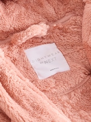 Pink Bow Jacquard Fleece Dressing Gown (9mths-16yrs) - Image 8 of 9