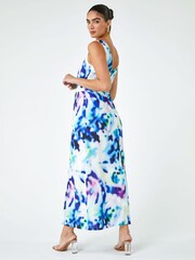 Roman Blue Stretch Drape Maxi Dress - Image 2 of 5