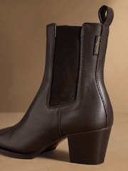 Brunt skinn - Russell & Bromley Calle Block Heel Chelsea Boots - Bilde 6 av 7