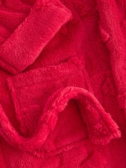 Red Bow Jacquard Fleece Dressing Gown (9mths-16yrs) - Image 3 of 8