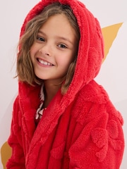 Red Bow Jacquard Fleece Dressing Gown (9mths-16yrs) - Image 4 of 8