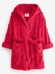 Red Bow Jacquard Fleece Dressing Gown (9mths-16yrs) - Image 6 of 8