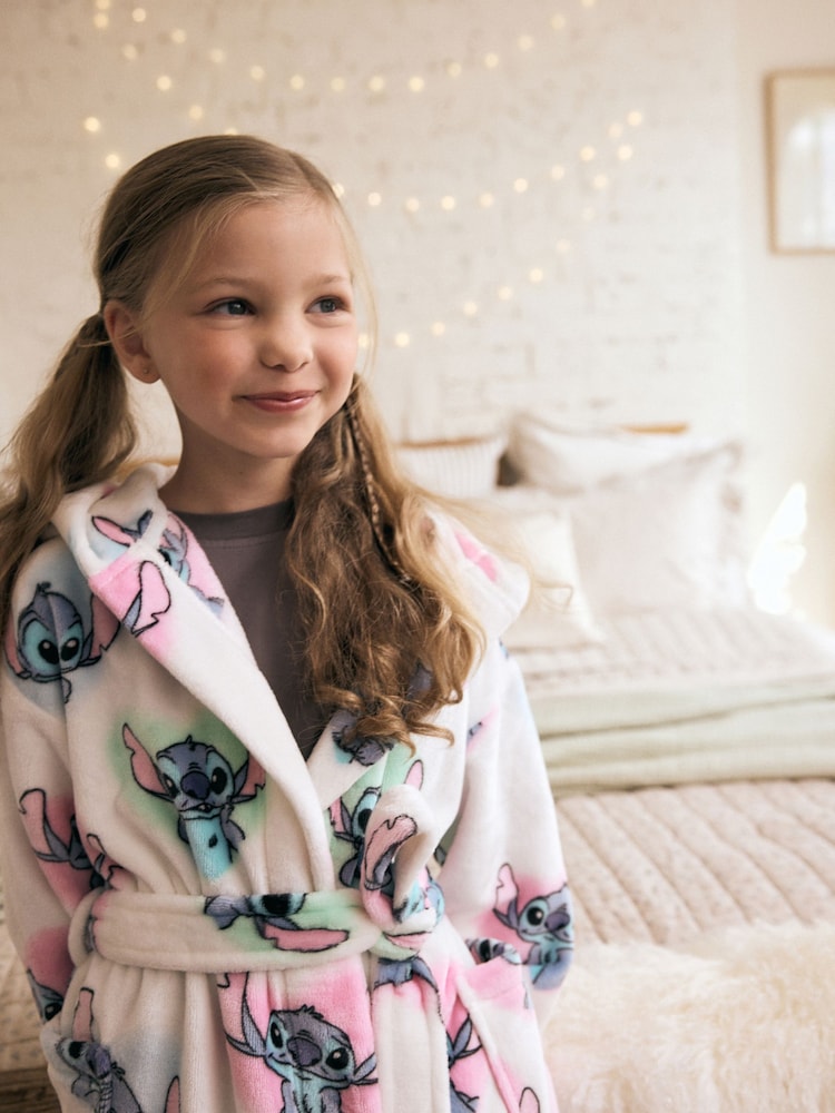 Buy White/ Pink/ Blue Lilo & Stitch Dressing Gown (3-16yrs) from the Next  UK online shop