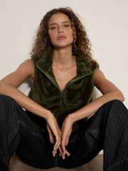 Apricot Green Fleece Zip-Through Gilet - Image 1 of 5