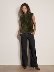 Apricot Green Fleece Zip-Through Gilet - Image 4 of 5