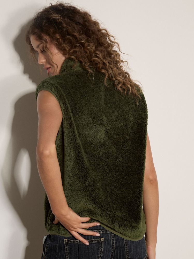 Apricot Green Fleece Zip-Through Gilet - Image 5 of 5