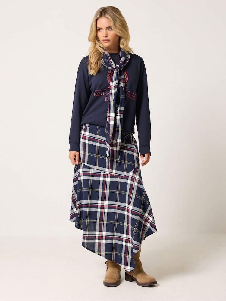 PixieGirl Petite Blue Hanky Hem Scarf Skirt - Image 2 of 5