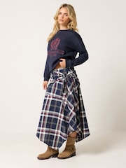 PixieGirl Petite Blue Hanky Hem Scarf Skirt - Image 4 of 5