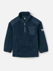 Joules Boys' Billy Navy Blue Half Zip Borg Fleece - Image 1 of 1