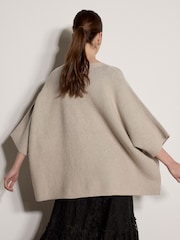 Apricot Natural Abstract Flower Oversized Cape Jumper - Image 5 of 5