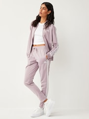 adidas Purple Essentials 3 Stripe Tracksuit - Image 1 of 8