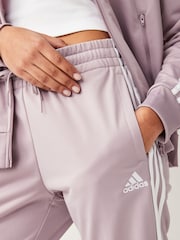 adidas Purple Essentials 3 Stripe Tracksuit - Image 5 of 8