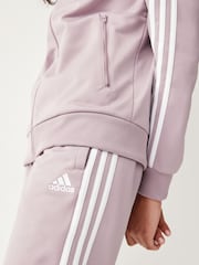 adidas Purple Essentials 3 Stripe Tracksuit - Image 6 of 8