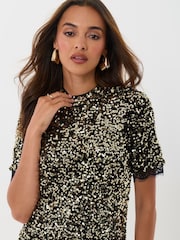 برّاق - Threadbare High Neck Sequin Mini Dress - صورة 4 من 5