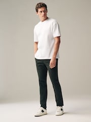Dark Green Slim Fit Stretch Chinos Trousers - Image 2 of 8