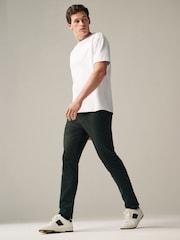 Dark Green Slim Fit Stretch Chinos Trousers - Image 4 of 8
