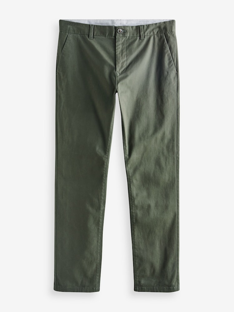 Dark Green Slim Fit Stretch Chinos Trousers - Image 7 of 8