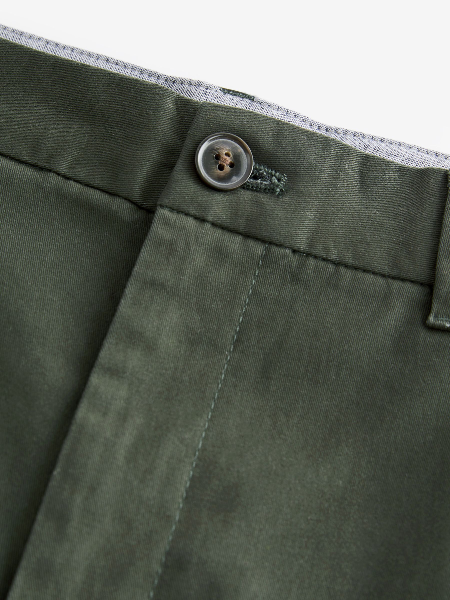 Buy Dark Green Slim Fit Stretch Chinos Trousers from Next Luxembourg
