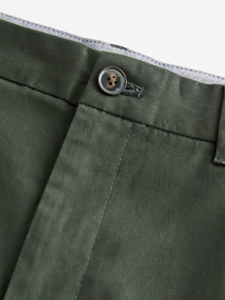 Dark Green Slim Fit Stretch Chinos Trousers - Image 8 of 8