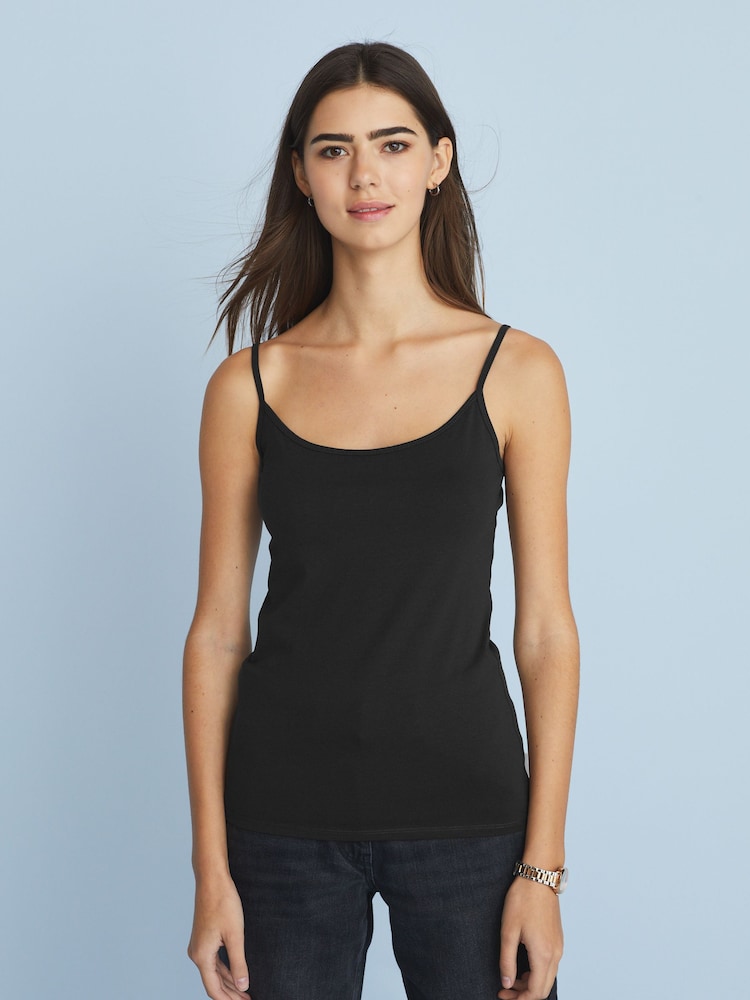 Black Thin Strap Vest - Image 1 of 5