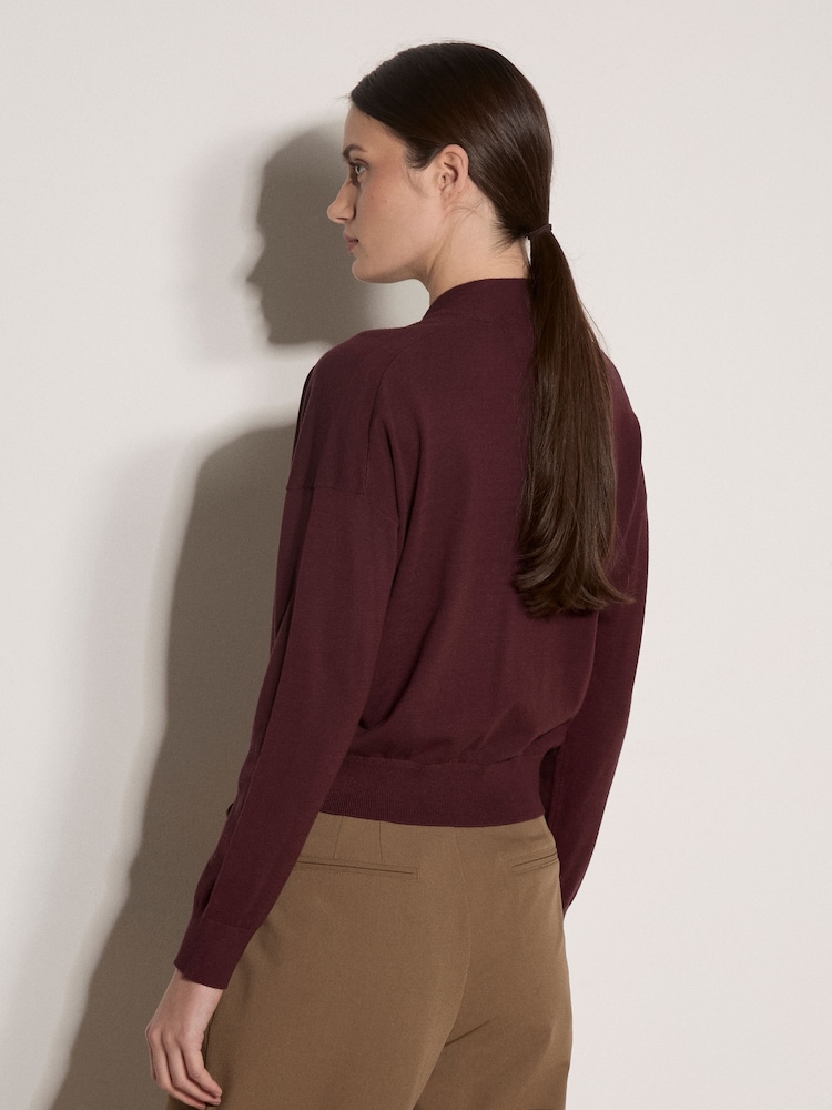 Apricot Red Soft Fine Knit Wrap Jumper - Image 2 of 4